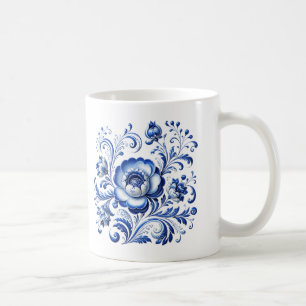 Caneca De Café Porcelana Tradicional de Cobalto Arte Popular Deca
