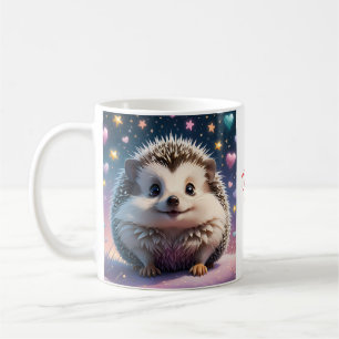 Caneca De Café Porco Adorável com estrelas e corações