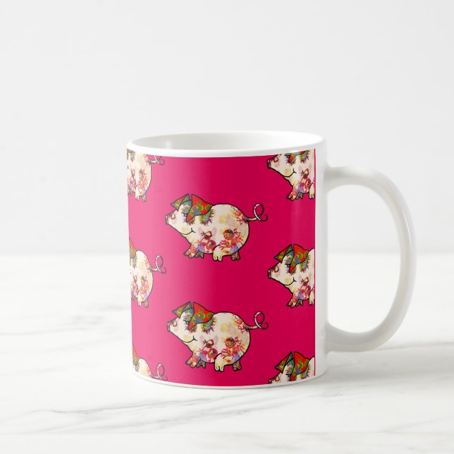 Caneca De Café Porco cósmico do amor de Litte (Direita)