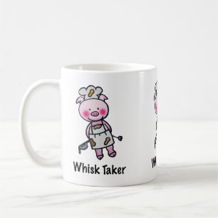 Caneca De Café Porco De Tomador De Whisk - Design De Chef Engraça