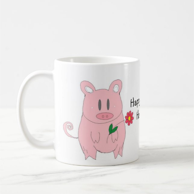 Caneca De Café Porco Divertido (Esquerda)