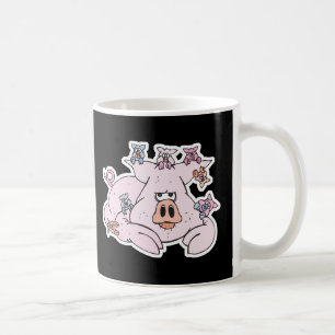 Caneca De Café porco engraçado com leitões bebês