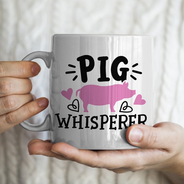 Caneca De Café Porco engraçado Pig Whisperer (Criador carregado)