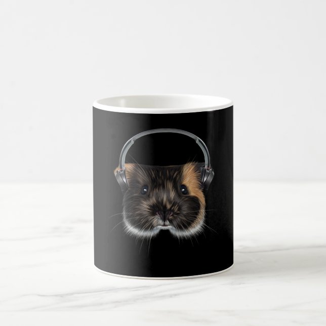 Caneca De Café Porco Guiné com Fones de ouvido (Centro)