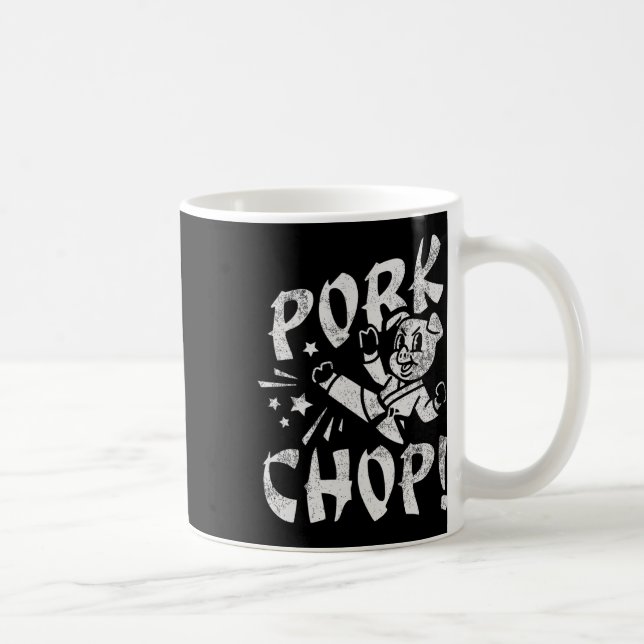Caneca De Café Porco Karatê Sarcático Costeleta  (Direita)