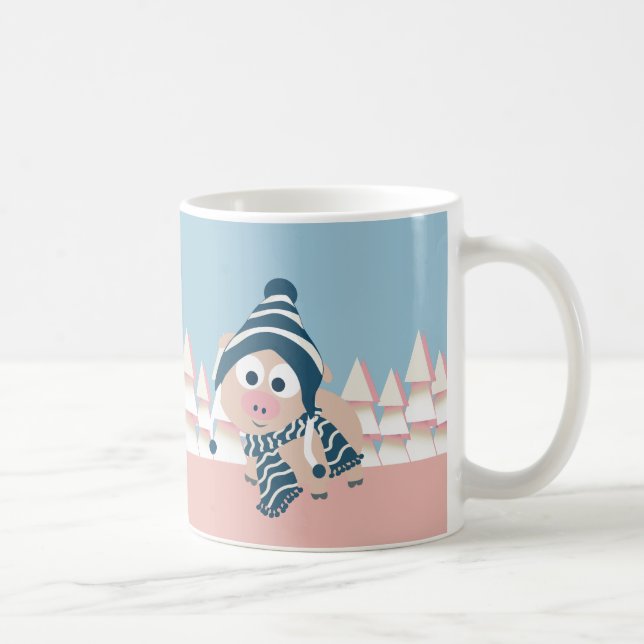 Caneca De Café Porco no inverno (Direita)