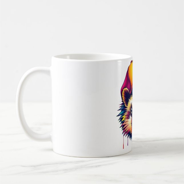 Caneca De Café Porco num Design de diversão com Boné de beisebol (Esquerda)
