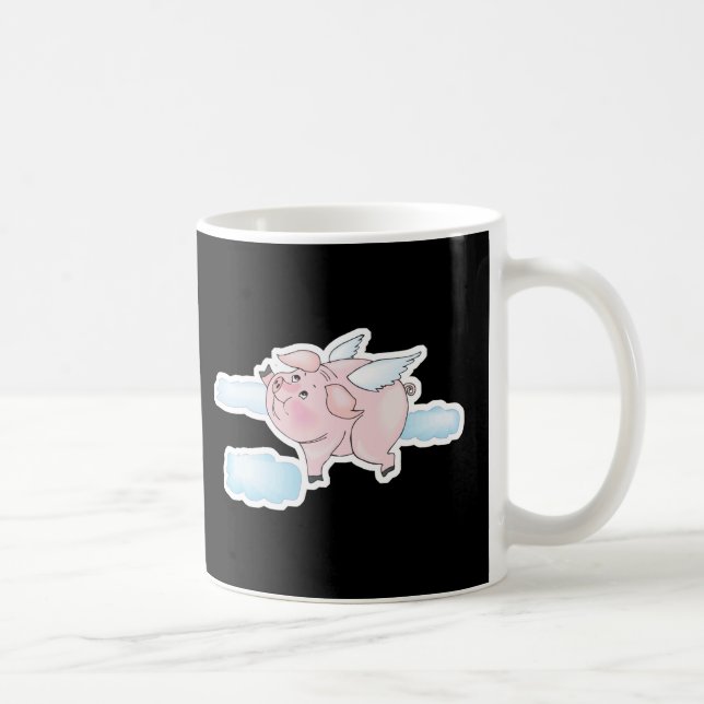 Caneca De Café porco voador fofo (Direita)