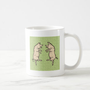Caneca De Café Porcos Antigos Dançando: Jig de Porquinho Vintage