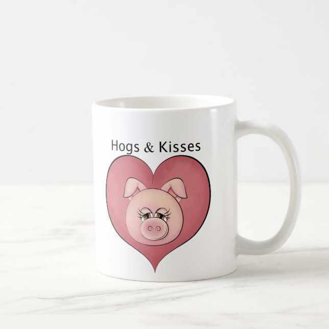 Caneca De Café Porcos & beijos (Direita)