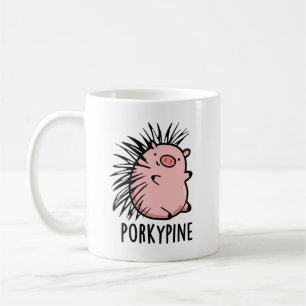 Caneca De Café Porky-Pine Funny Porcupine Pig Pun