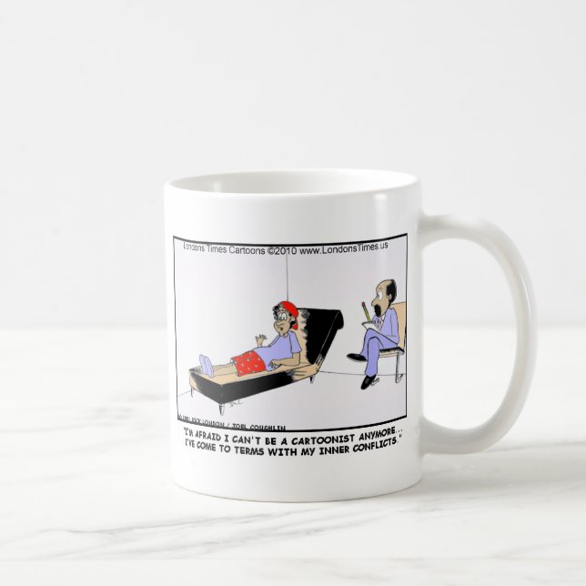 Caneca De Café Porque Cartunistas Aposentam Cartões De Camisetas  (Direita)