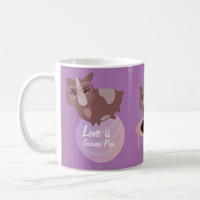 Caneca De Café Porquinhos-da-índia Fofos se Exercitando (Esquerda)