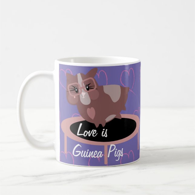 Caneca De Café Porquinhos-da-índia Fofos se Exercitando (Esquerda)
