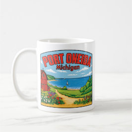 Caneca De Café Port Oneida Michigan Vintage