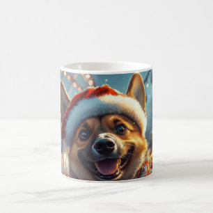 Caneca De Café Porta copos de Cachorro Malinois Belga no Natal