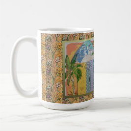 Caneca De Café Porta de Polkadot Tropical Hut Colorida