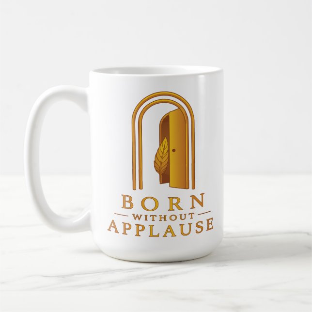 Caneca de Café Porta Dourada e Pena Inspiradora (Esquerda)