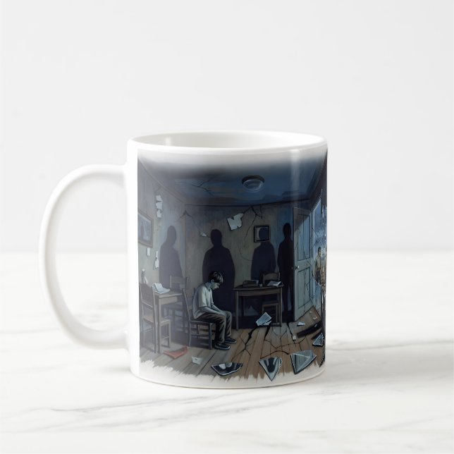 Caneca De Café Porta Quebrada Viva Crescendo Cadeirado Mug (Esquerda)
