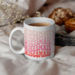Caneca De Café Porta-vozes simples do retrato feminino moderno ro<br><div class="desc">Retrorando cinzas,  cor-de-rosa e vermelho,  simples,  vibrações legal dos anos 60,  noites de despedida de solteira</div>