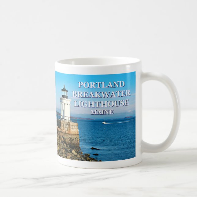 Caneca De Café Portland Breakwater Lighthouse, Maine Mug (Direita)