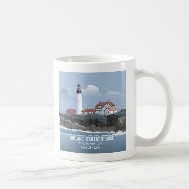 Caneca De Café Portland Head Lighthouse (Direita)