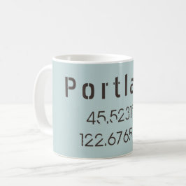 Caneca De Café Portland Latitude & Longitude