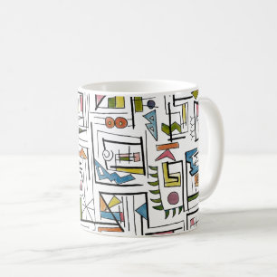 Caneca De Café Portland-Moderno Arte Geométrico Caprichoso