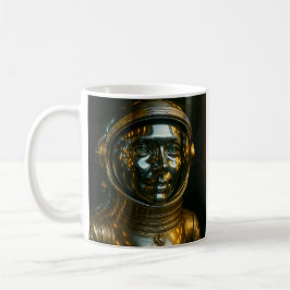 Caneca De Café Portrait femme or astronaute