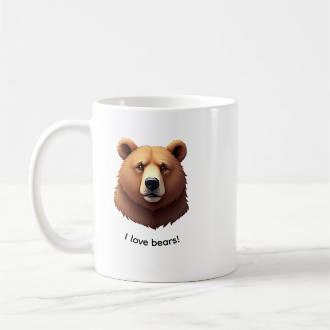 Caneca De Café Portrait of a brown bear coffee mug (Esquerda)