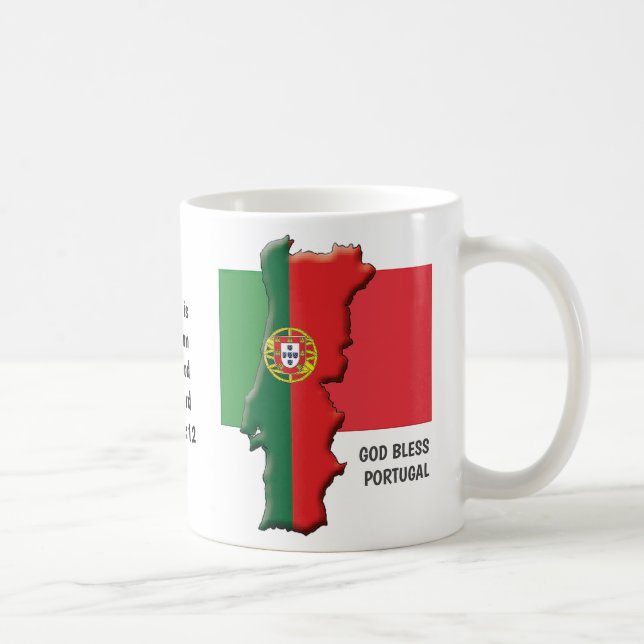 Caneca De Café PORTUGAL do DEUS ABENÇOE Patriótico Personalizado (Direita)
