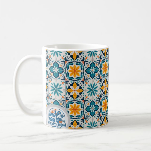 Caneca De Café Portuguese Azulejo Mug – Traditional Tile Pattern  (Esquerda)