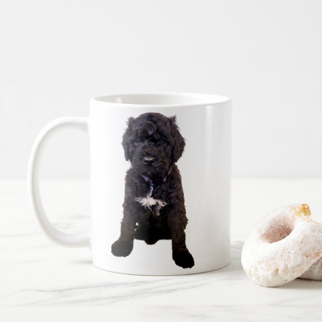 Caneca De Café Portuguese Water Dog Puppy Coffee Mug – Cute Dog L (Com Donut)