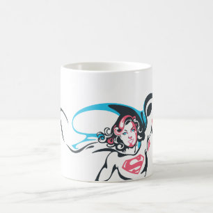 Caneca De Café Pose 2 do respingo da cor de Supergirl