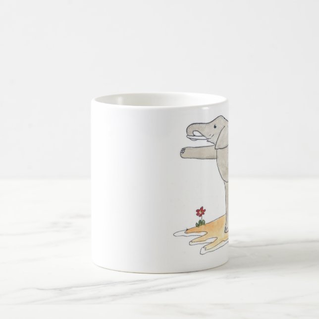 Caneca De Café Pose da ioga do dançarino do elefante (Centro)