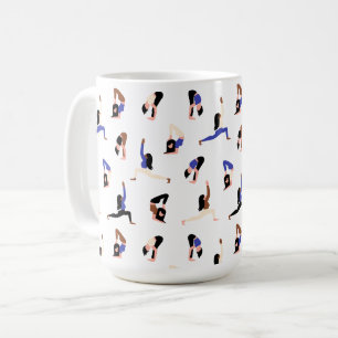 Caneca De Café poses de ioga feminina