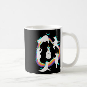 Caneca De Café Poses de Saudação ao Sol de Yoga de Unicórnio Meme