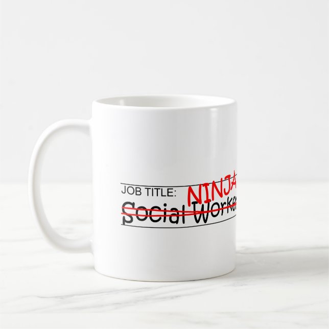 Caneca De Café Posição Ninja - assistente social (Esquerda)
