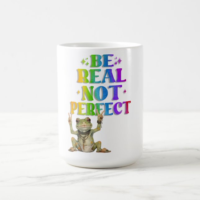 Caneca De Café Positive boho frog Hippie  (Centro)