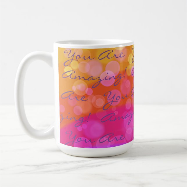 Caneca De Café Positivo Você É Incrível Colorido (Esquerda)