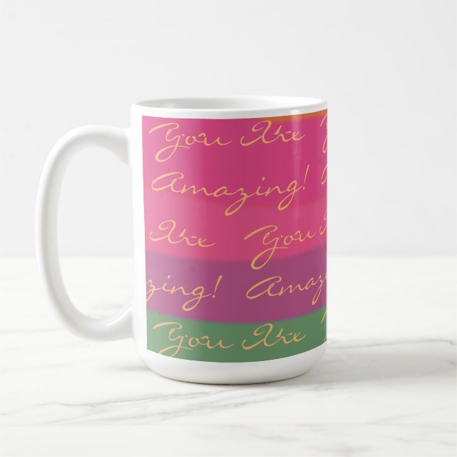 Caneca De Café Positivo Você É Incrível Colorido (Esquerda)