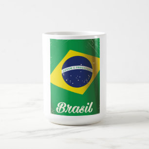 Caneca De Café Poster da bandeira nacional do Brasil