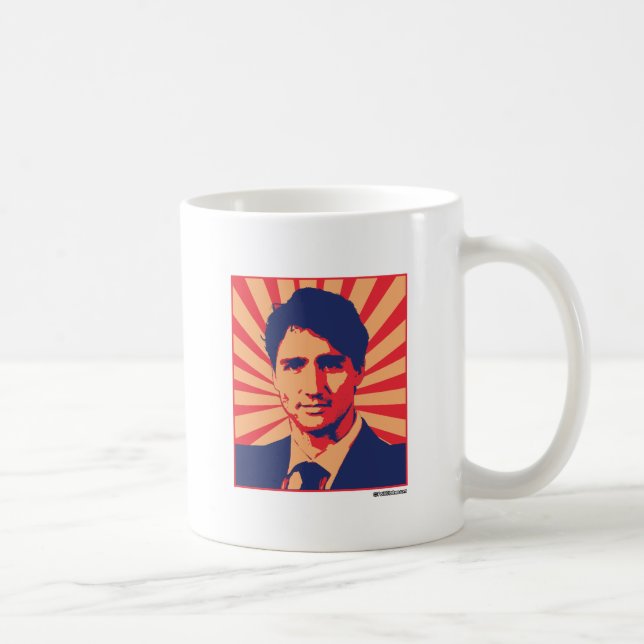 Caneca De Café Poster da propaganda de Justin Trudeau - .png (Direita)