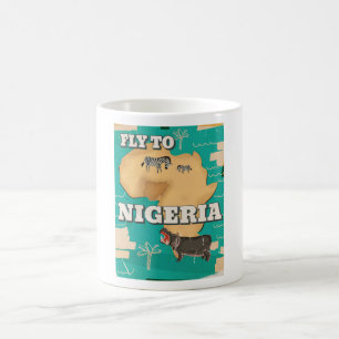 Caneca De Café Poster das viagens vintage de Nigéria