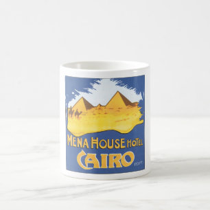 Caneca De Café Poster das viagens vintage do Cairo do hotel da
