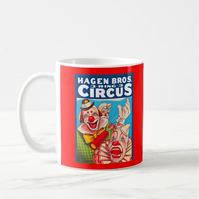 Caneca De Café poster de 1950 Hagen Brothers Circus (Esquerda)