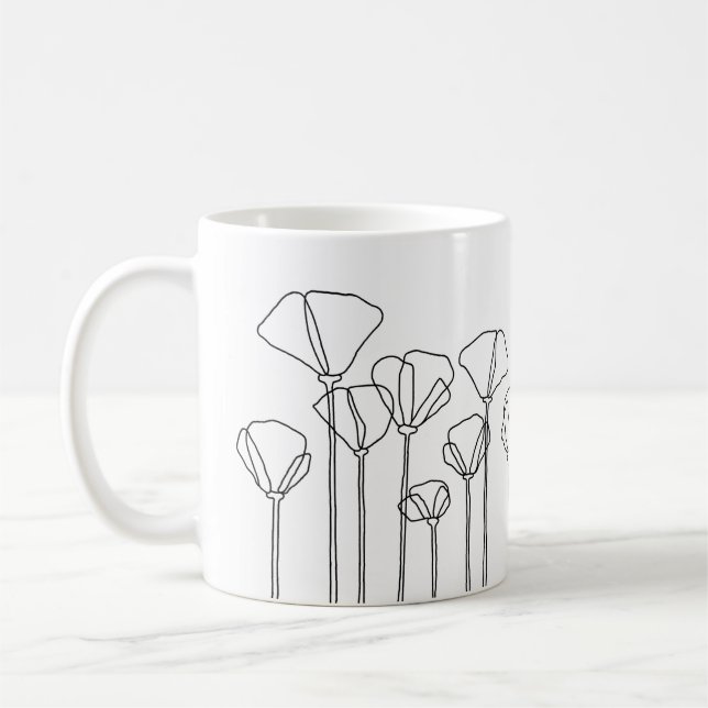 Caneca De Café Poster de Campo de Poppy (Esquerda)