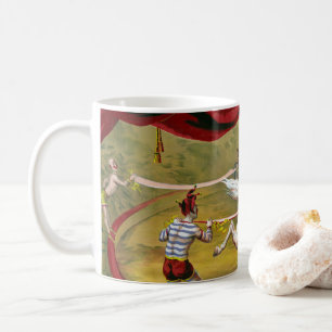 Caneca De Café Poster de Circo Mostrando Acrobat Executando Em Ca