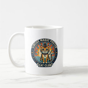 Caneca De Café Poster de Magia de Circo Gato Design de Gatinho Fo