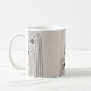 Caneca De Café Poster de meio século contemporâneo abstrato com